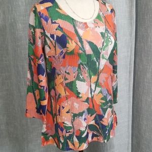 Belle abstract flowers NWT, tie back